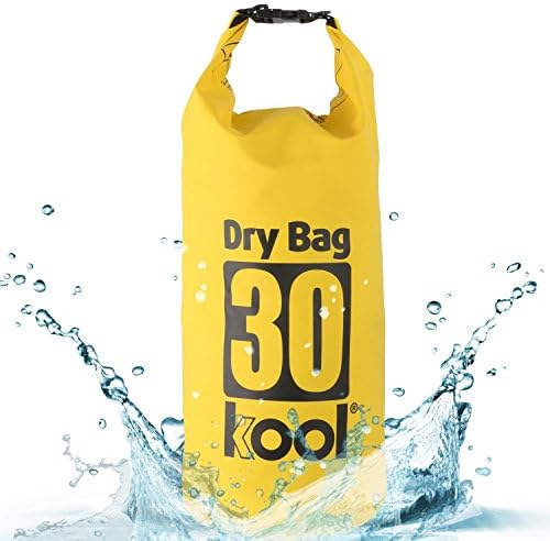 kool-30L Dry Bag-Waterproof, Sturdy Drybag keeps Gear Dry / Duffel with 2 carrying straps for outdoor activities like hiking / camping / kayaking / canoeing / boatting/ rafting / fishing (yellow)