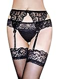 Shymay Women's Ideal Garter Belt High Waisted Lace Suspender Belt-3 Pack