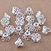 100pcs Silver Plated Filligree Flower Cup Shape Bead Caps 7mm ~Jewelry Making~