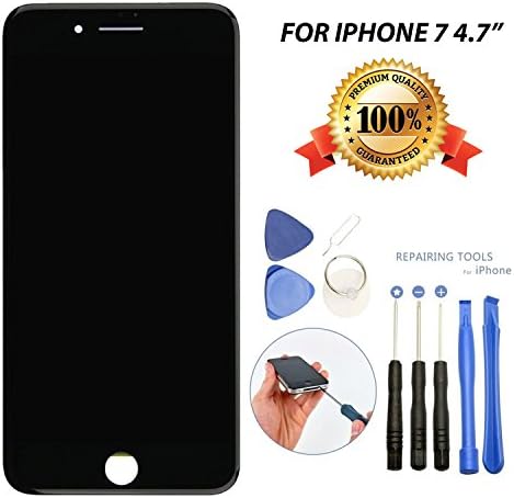 Phone 7 Screen Replacement Lcd Touch Screen Digitizer for iPhone 7 4.7 inch with Tools and Professional Screen Protector Replace Cracked, Broken, Dead Pixels ,Easy to Install (Black)