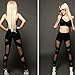 Malltop Womens Yoga Leggings Skinny Mid Waist Mesh Patchwork Elastic Sports Fitness Pants