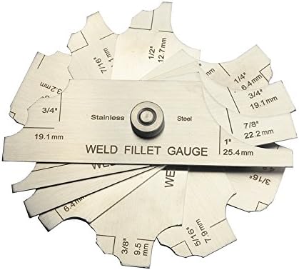 CrazyEve 7Pcs Fillet Weld Gage RL Welding Inspection Gauge Test Ulnar Metric Inch