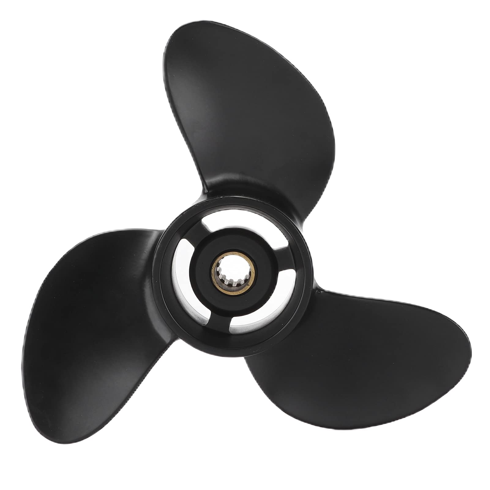 Aramox Boat Propeller,3 Blades 12 Tooth RH Rotation Propeller Aluminium Alloy Replacement for Tohatsu Outboard Motor