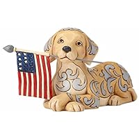 Jim Shore HWC by Enesco Dog Holding Flag Figurine