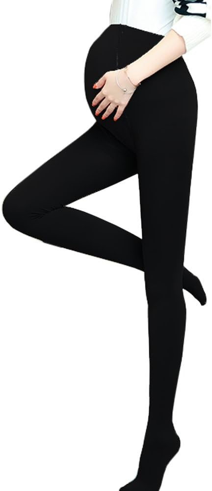 KOOYOL Maternity Tights Pantyhose Opaque Over the Bump Tights for Pregnancy Legging Warm Pants Womens Winter Tight