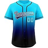 Custom Gradient Baseball Jersey Hip Hop Button Down Shirts Stitched Personalized Name Number for Men Women Youth