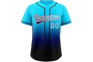 Custom Gradient Baseball Jersey Hip Hop Button Down Shirts Stitched Personalized Name Number for Men Women Youth