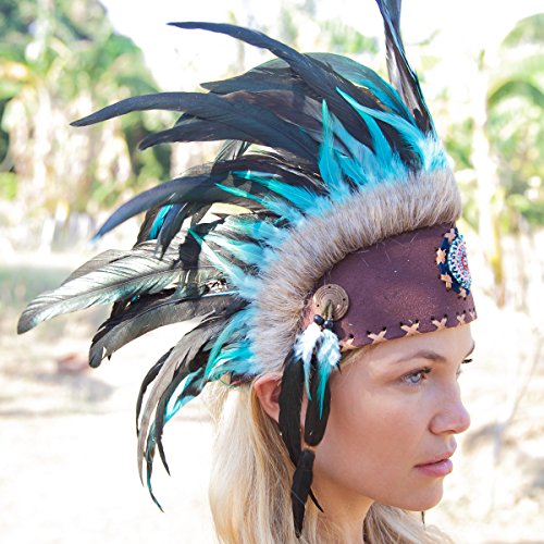 Novum Crafts Feather Headdress | Native American Indian Inspired |