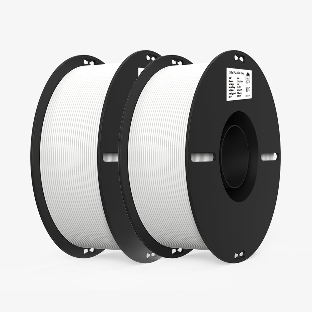 Creality PLA Filament 1.75mm 2kg White 4.4lb Cardboard Spool, Dimensional