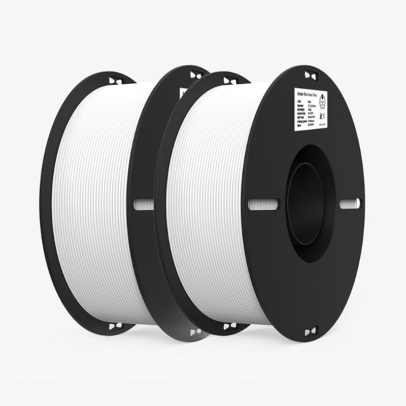 Creality PLA Filament 1.75mm 2kg White 4.4lb Cardboard Spool, Dimensional