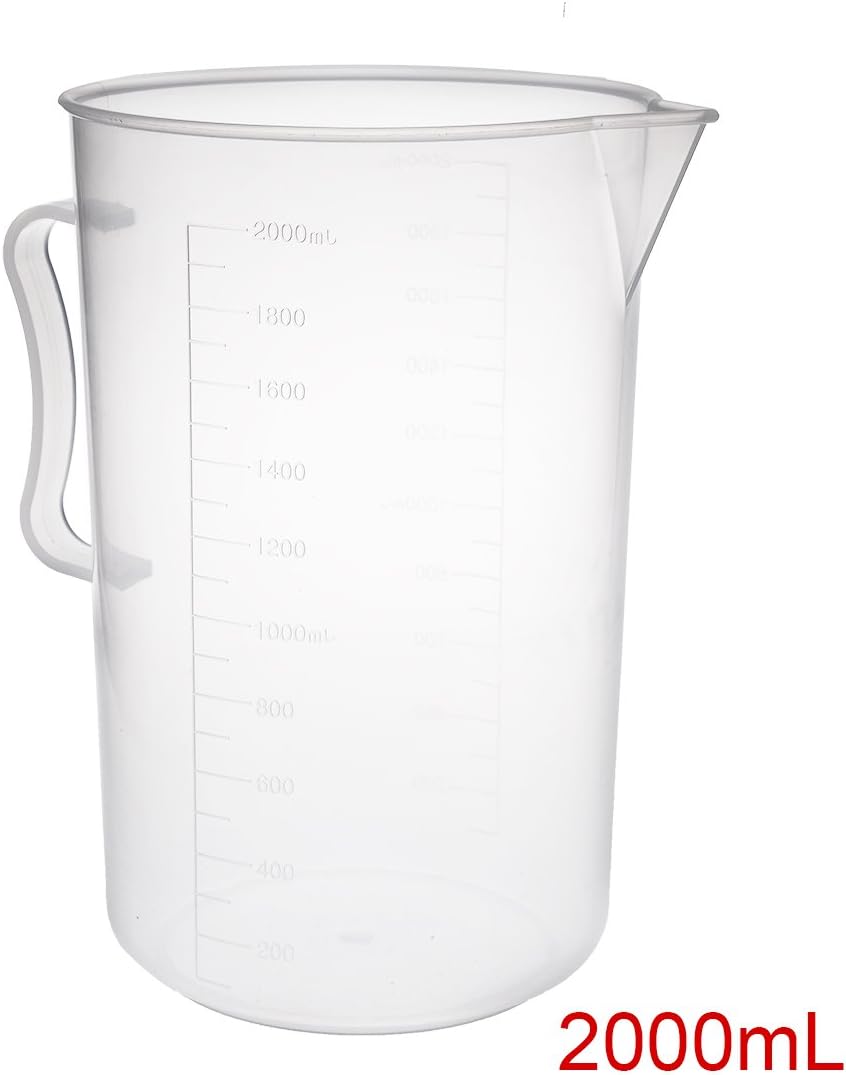 Sourcingmap Measuring Cup 2000ml PP Plastic Graduated Beaker Transparent with Handle for Lab Kitchen Liquids - Image 3