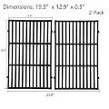 GasSaf 19.5 inch Grill Grates Replacement for Weber 7524,Weber Genesis E-310, E-320, E-330, S-310, S-320, S330, ESP-310, ESP-320 and Others, 2-Pack Cast Iron Cooking Grids Replace for Weber 7524/7528