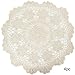 kilofly Crochet Cotton Lace Table Placemats Doilies Value Pack, 4pc, Rosary, Beige, 19.6 inch