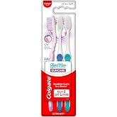 Colgate Adult Gentle Gumcare Manual Toothbrush, Cleaning for Sensitive Teeth and Gums with Silky Soft Bristles Toothbrush- 3Pcs,Multicolour