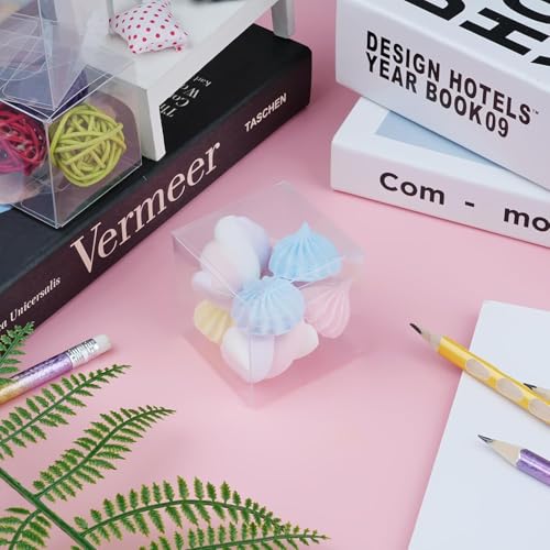 50 cajas transparentes para regalo, Cajas Cuadradas de PVC, Caja de acetato transparente, Caja de Regalo Transparentes para cupcakes, dulces, boda y fiesta (10 * 10 * 10(50PC))