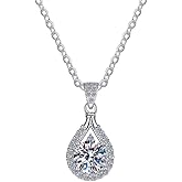 TMWANLT Moissanite Pendant Necklace for Women, 925 Sterling Silver Jewelry Gift Idea for Wife Girlfriend Mom Daughter Best Friend on Valentine‘s Day, Anniversary, Birthday, Christmas, Wedding