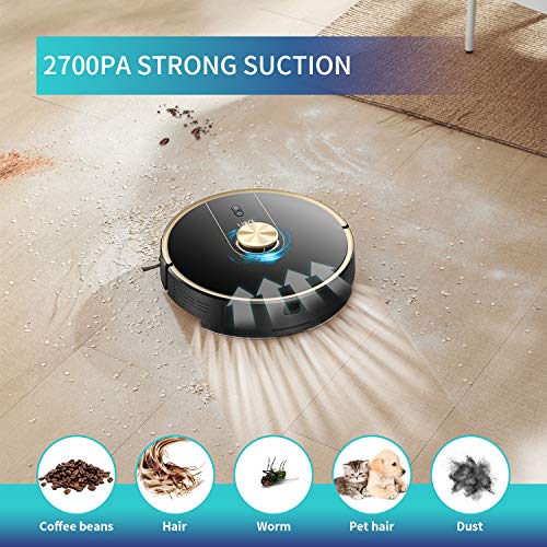 UONI V980Plus Robot Vacuum Cleaner and Mop Combo with LIDAR Mapping