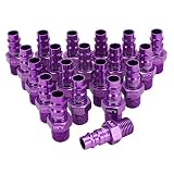 ColorFit by Milton HIGHFLOWPRO 760VC-20 Pneumatic Plugs - (V-Style, Purple) - 1/4" NPT Male, (Box of 20)