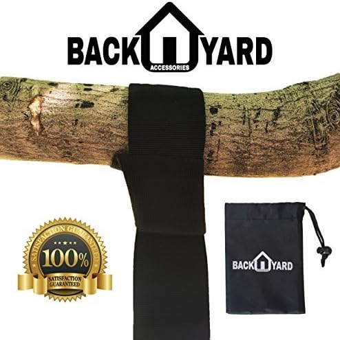 Tree Swing Hanging Strap Kit by: Backyard Accessories - One 48 Inch Strap With Extremely Safe Screw Lock Snap Carabiner Hook - Holds Up To 500 Lbs and is 100% Waterproof
