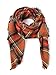 Spring Fever Large Tartan Plaid Cashmere Feel Soft Cozy Warm Lightweight Blanket Scarf Wrap Shawl Orange