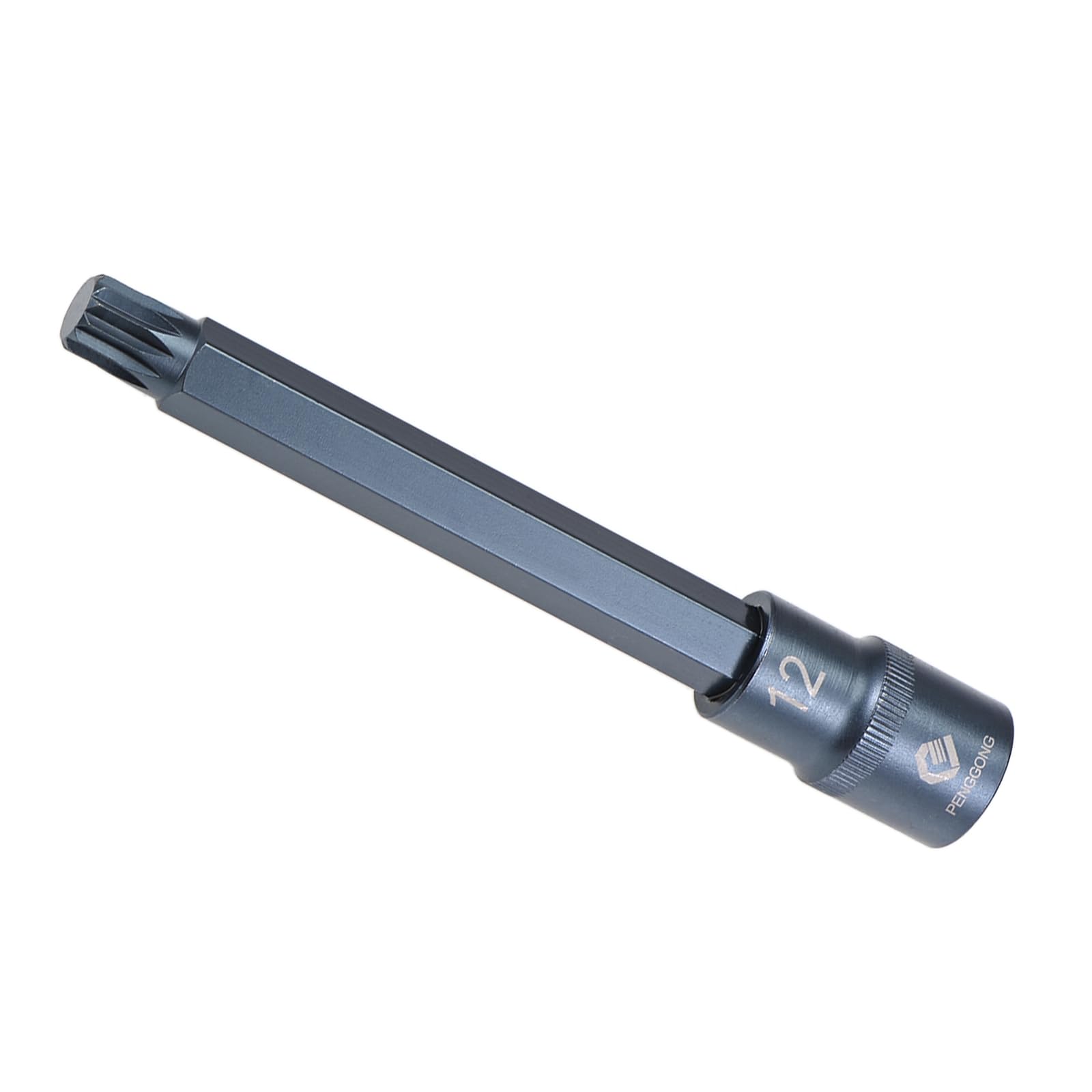 CoCud Triple Square Spline Bit Socket, M12 Bit 1/2" Drive 5.5" Length, Star S2 Alloy Steel Cr-V Socket Blue - (Applications: for Fastener Application)