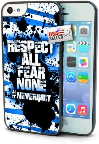 Sports Hashtag Never Quit 'Respect All Fear None' Black Plastic Cover Case for iPhone 5c