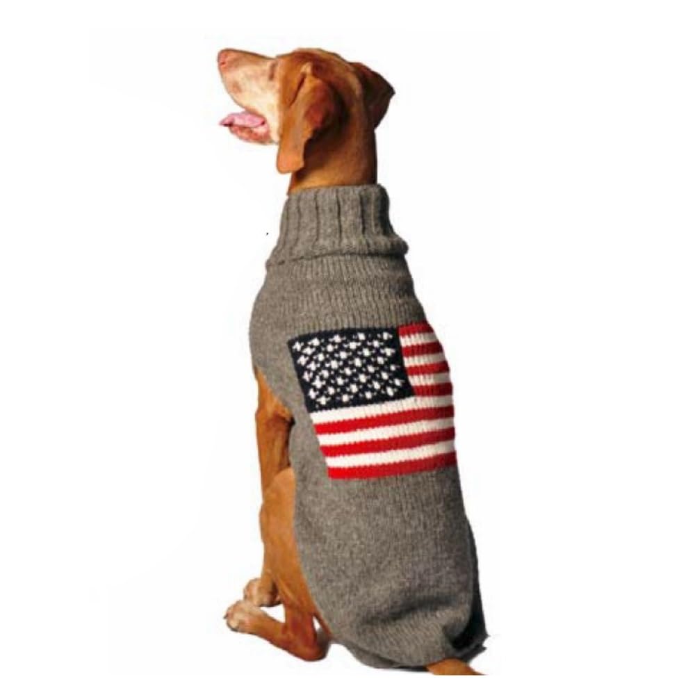 Chilly Dog American Flag Sweater, 2X-Large