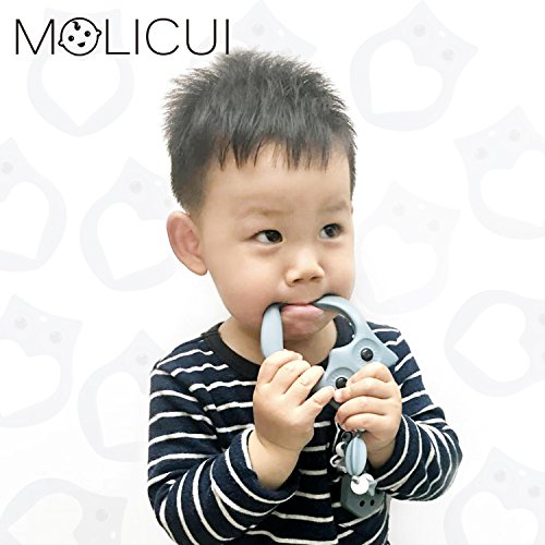 image for MOLICUI Baby Teething Toys BPA Free Silicone Owl Teether with Pacifier