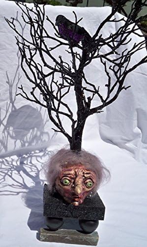 Handmade, Halloween, Witch, Black Bird, Crow, Decorative, Ornament Tree, Center Piece, Hand Painted, Hand Sculpted, Decoration Witch Harriet’s Bad Hair Day