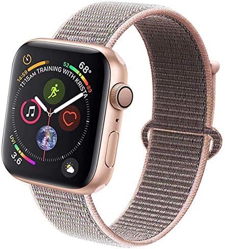 CREATESTAR Sport Loop Band Compatible with Apple Watch 38mm 42mm 40mm 44mm, Soft Lightweight Breathable Nylon Replacement Band Compatible for iWatch Series 5/4/3/2/1