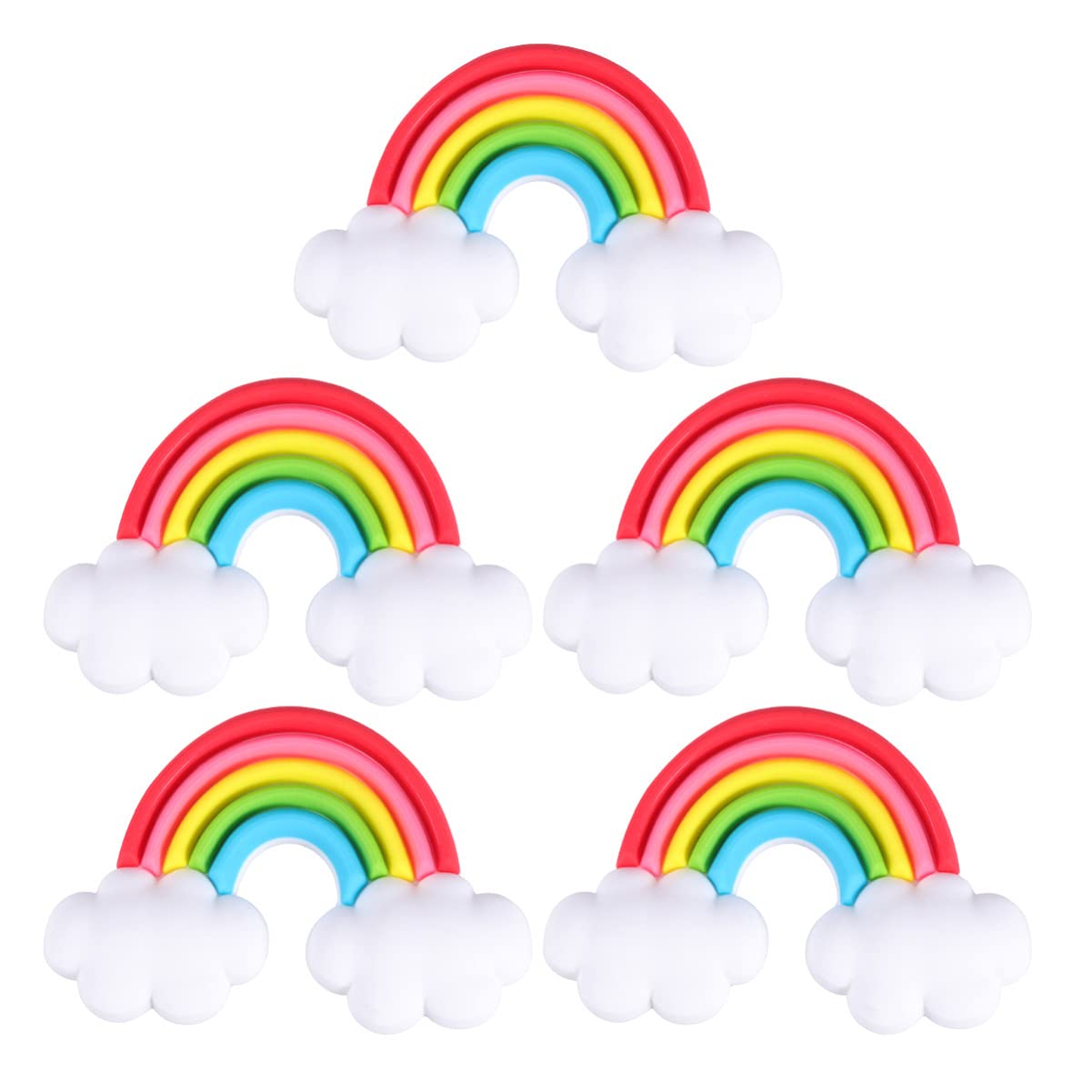 Cabilock 5pcs Nordic Refrigerator Magnetic Sticker Rainbow Shape Whiteboard Blackboard Magnet for Office Teaching Home Cartoon Fridge Magnet