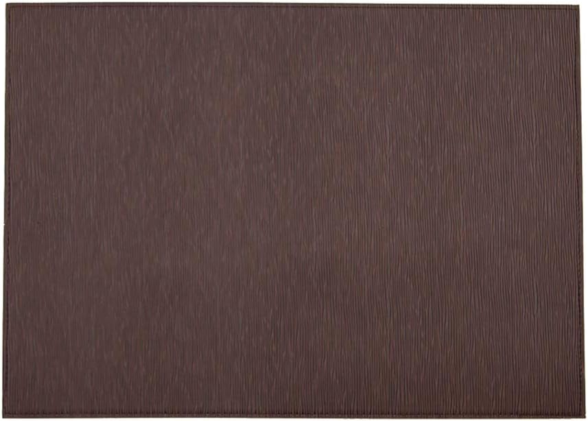 Wintop Skinny Rib Weave Faux Leather Placemat, 13"X18", Set of 6, Chocolate