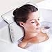Jhua Non Slip Bath Pillow, Waterproof Spa Bathtub Pillow Mat with 7 Strong Suction Cups for Any Size Tub Comfort Bath Pillow for Neck Rest Back Support (14.6x11.4x2 in) (White)