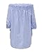 ZANZEA Women's Plus Size Off shoulder 3/4 Sleeve Loose Long Tops Blouse Shirt