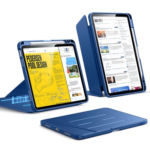 ESR iPad Air 11 Zoll Hülle M4/M3/M2 (2026/2025/2024), 4./5./6./7./8.Generation (2020/2022), Vertikale Stand mit Mehreren Standwinkeln, Ultrastabil mit
