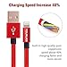 iPhone Charger Cable,Youruiqi Lightning Cable,3 PACK 3ft 6ft 10ft Nylon Braided 8Pin Lightning to High Speed Charging USB Cable Cord for iPhone 7/7 Plus/6/6s/6 Plus/6s Plus/5/5s/5c/SE(3PCS Red)