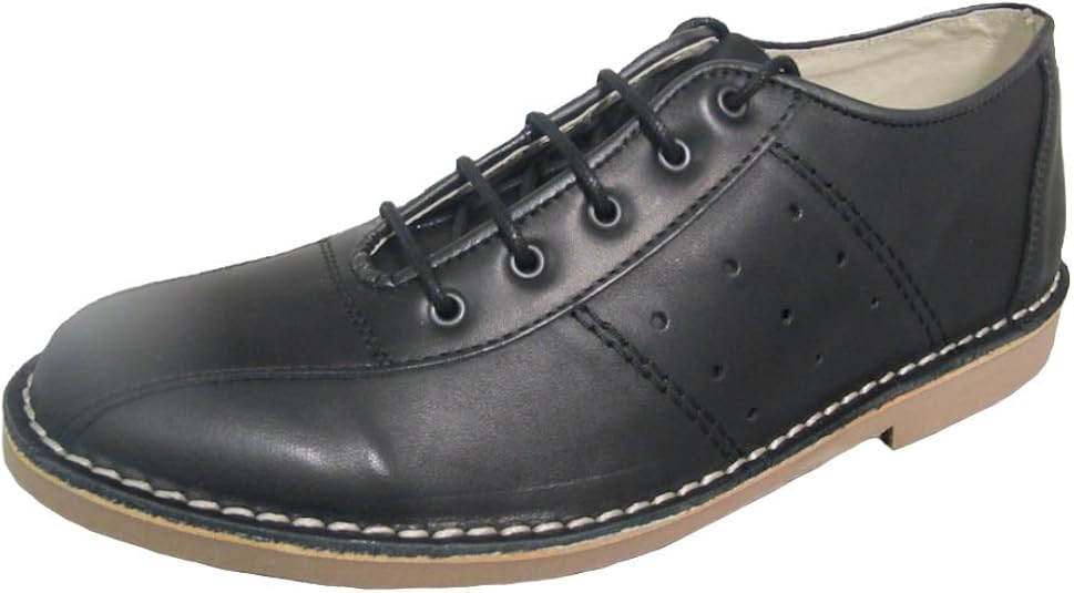 Ikon Original Mens Marriott Mod 60s 70s Leather Bowling Shoe Black 10