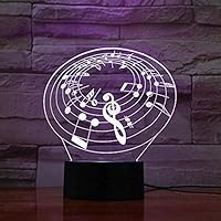 asqwq 3D Night Light LED Table Lamp Remote Control 7 Color   Multi- Variable Horn USB Multi-Color RGB Boy Child Child Baby Gift Instrument Atmosphere Bedside Neon Light