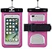 uFashion3C [Home Button Compatible] Universal Waterproof Case Bag Pouch [With Armband, Lanyard] for iPhone 7 7 Plus [IPX8 Certified to 100 Feet] (i7-Pink)
