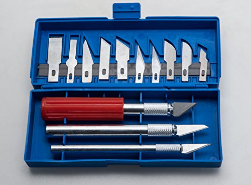 3D Print Clean-Up Kit - 17 Piece Steel Collet Knife Set with Self-Healing Cutting Pad â€“ 3D Printer Support Material Removal & Cleaning Accessories â€“ Precision Tools for 3D Prints