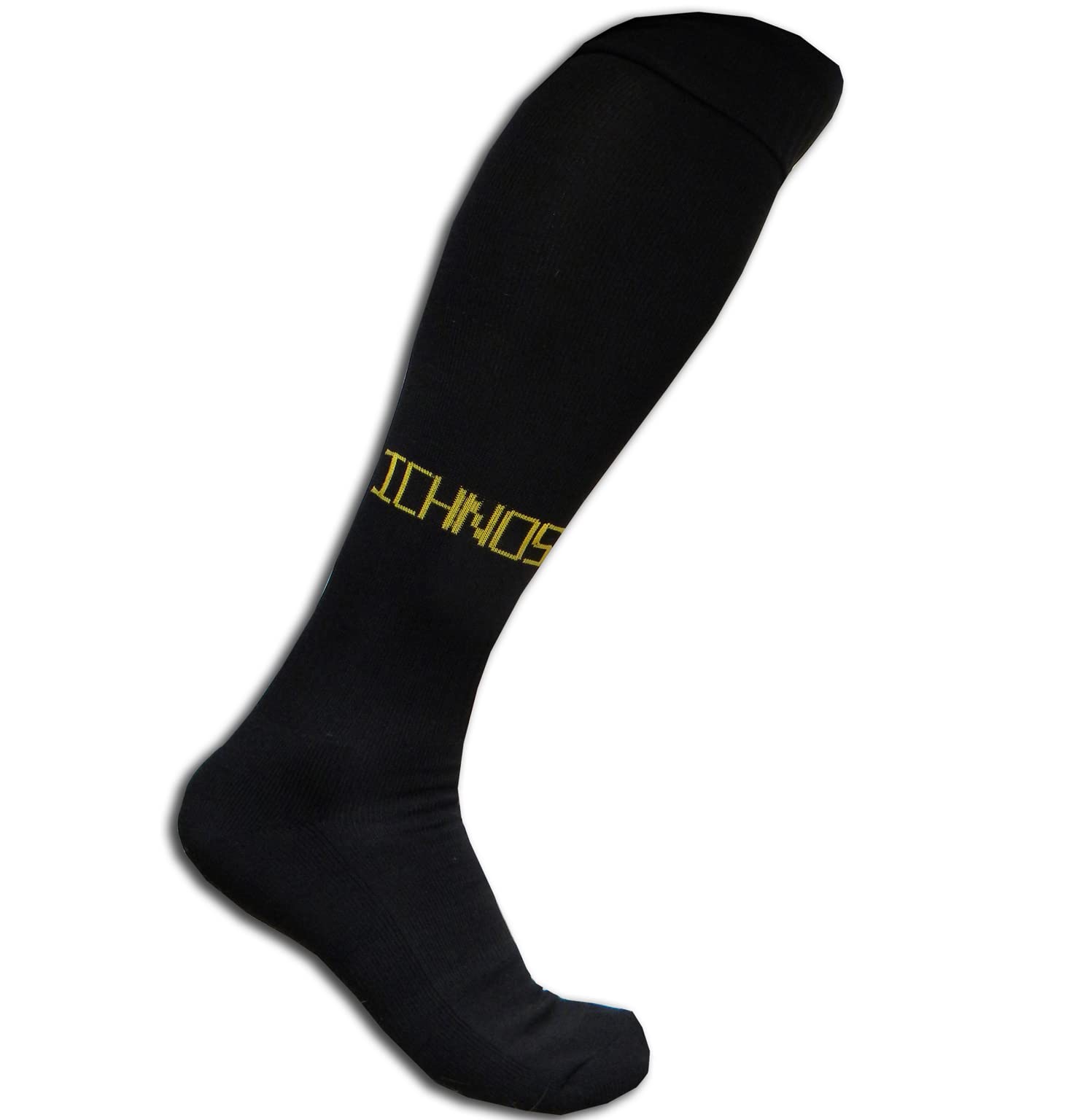 ICHNOS Knee High Football Socks – Perfect for Soccer, Rugby, and Hockey – Size L (UK 7-11 / EU 41-44) (Black (7 to 11 UK / 41-44 eur))