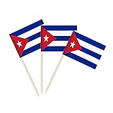 100 Pack Cuba Flag Cuban Toothpick Flags, Cocktail