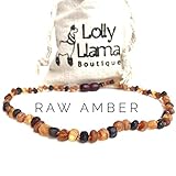 Raw Amber Teething Necklace for Babies (Unisex) Teething Pain Relief - Certified Genuine Baby Baltic Amber Necklace- Tri-Color