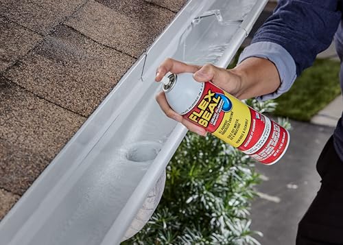 FLEX SEAL Recubrimiento Sellador de Caucho en Aerosol Impermeable Pintable Sella Fugas Agua/Aire/Humedad Parcha Agujeros Techos Canaletas Grietas DIY Pro Auto Interior/Exterior, Blanco, 14 oz (396 g)