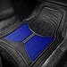 FH Group Car Floor Mats Climaproof™ Heavy Duty Rubber Floor Mats for Sedan, SUV,Truck Floor Mats, Universal Fit Automotive Floor Mats Trimmable Full Blue Set, Combo Small Car Seat Cover Design