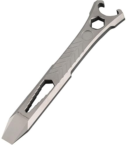 Titanium EDC Pry Bar Multi-Tool - 4.3 Inch With Bottle Opener, Wrench, Screwdriver, Pocket Clip