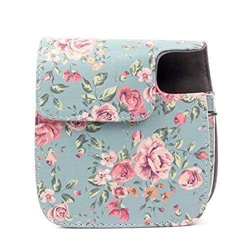 Camera Case Bag Floral PU Leather Camera Bag for Fujifilm Instax Mini 9 / Mini 8 / Mini 8+ Instant Film Camera