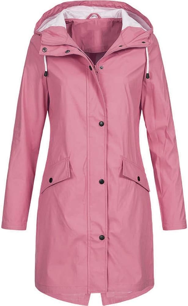 NPRADLA 2020 Women's Solid Jacket Outdoor Hoodie Long Coat Overcoat Windproof