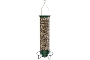 Outdoor Spinning Squirrel Proof Bird Feeder - Hanging Rotatable Metal Bottom, 4.5 Lb Seed Holder for Garden Balcony Lawn