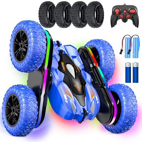 Photo 1 of *MISSING REMOTE*  Wedopro Remote Control Car for Kids, 2.4GHz 4WD Stunt RC Car with Double-Sided 360° Flips, Rechargeable LED Light Off-Road Toy Car for Boys Girls Ages 6-12